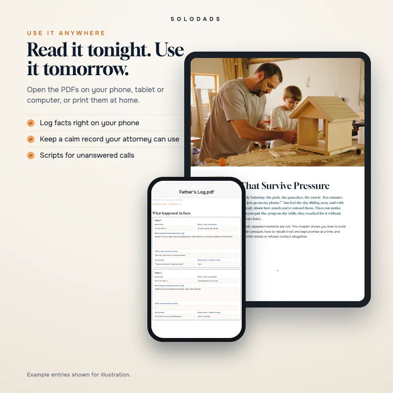 The PDFs on a phone and a tablet