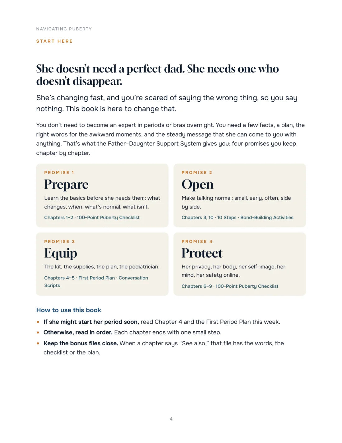 The 4 promises at a glance